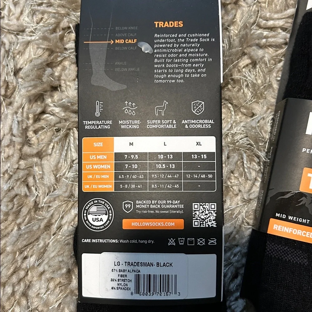 HOLLOW Alpaca Black Trades Socks Pack of 2